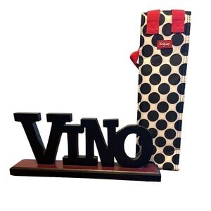 Thirty One wine bag insulated with handles & VINO wooden self standing sign
